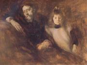 Eugene Carriere Alphonse Daudet and His Daughter (mk06) Germany oil painting artist